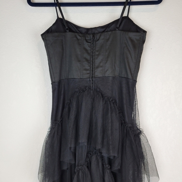 NWT City Studios Junior Sweetheart-Neck Tiered Dress on Blacl Size 12 - Picture 7 of 13